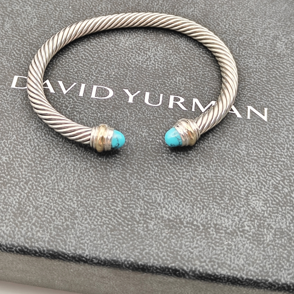 David Yurman Silver and Turquoise Bracelet